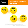 new style Emoji Face Shaped Moustache smily tyre valve cap